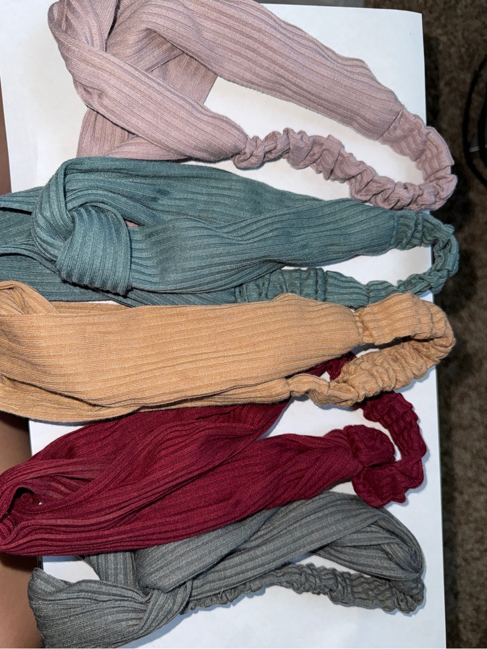 Set of Ribbed Knot Headbands - Multi Color